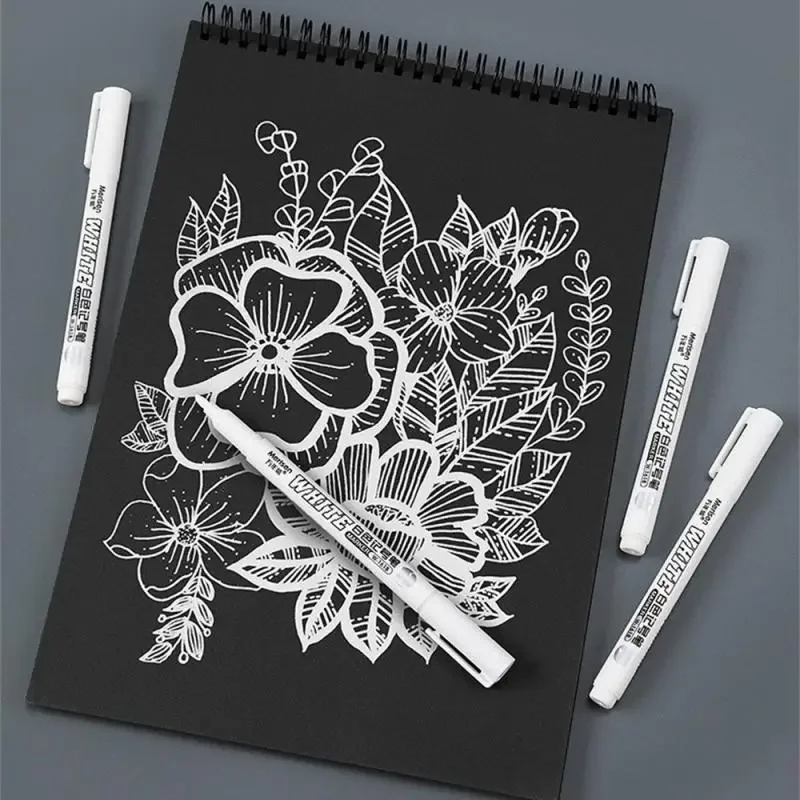 Белая перманентная ручка с тонкой головкой белый маркер 1 мм быстросохнущая