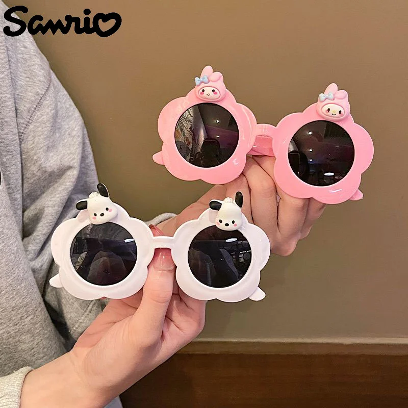 

Sanrio My Melody Flowers Sunglasses Cartoon Anti-UV Cinnamoroll Kuromi Ins Women Summer Travel Small Round Outdoor Sun Glasses