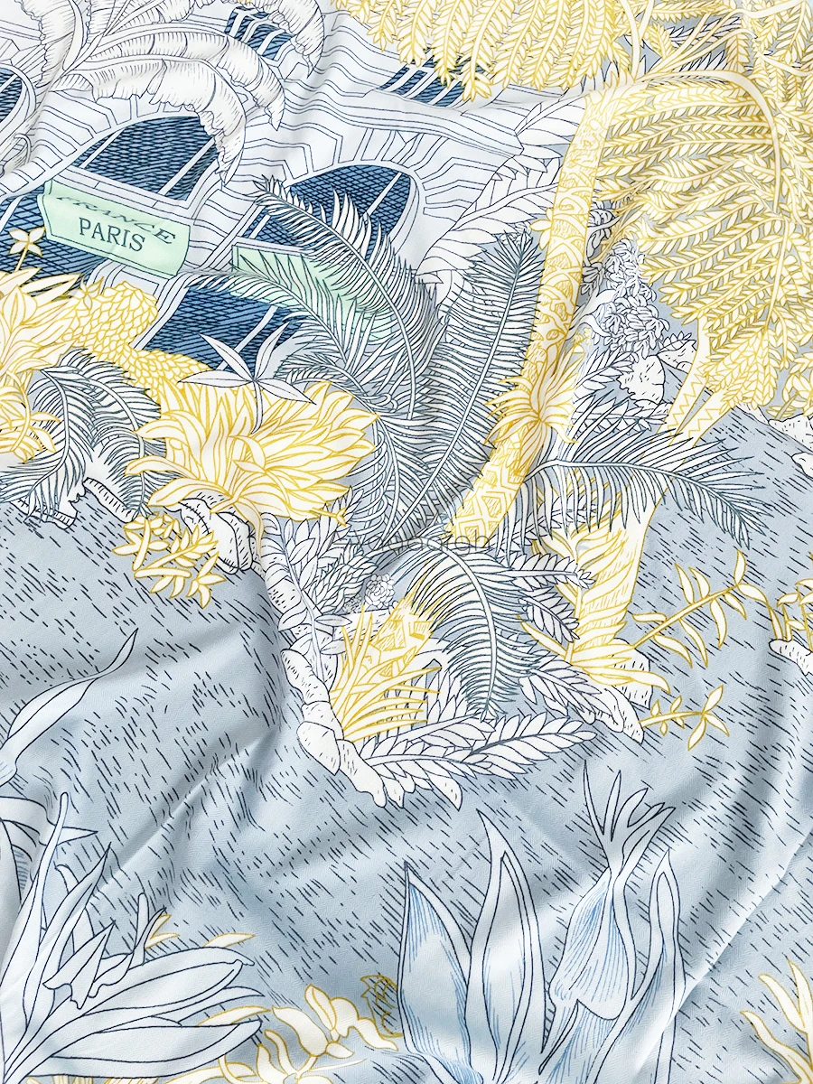 Синий Шелковый кашемировый шерстяной шарф банданы ручной работы с краями топы