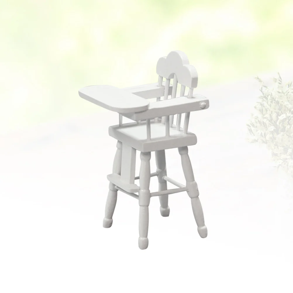 

Mini Toddler Highchair Mold Table Seat Baby Toys Feeding Wooden Micro Scene Kids