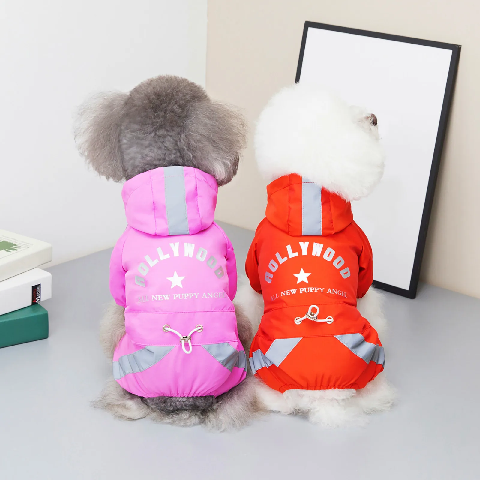 Дождевик для собак с прозрачным капюшоном пончо дождевик маленьких и средних