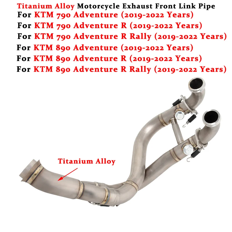 

For KTM 790 890 Adventure R Rally 2019 2020 2021 2022 Motorcycle Exhaust Escape Modified Muffler Titanium Alloy Front Link Pipe