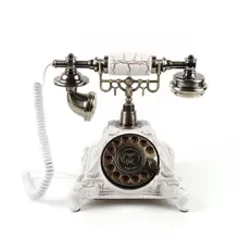 

Магнитофон для свадьбы, античный телефонный телефон, латунный металлический проводной стационарный Вращающийся Ретро аудио гостевой телефон