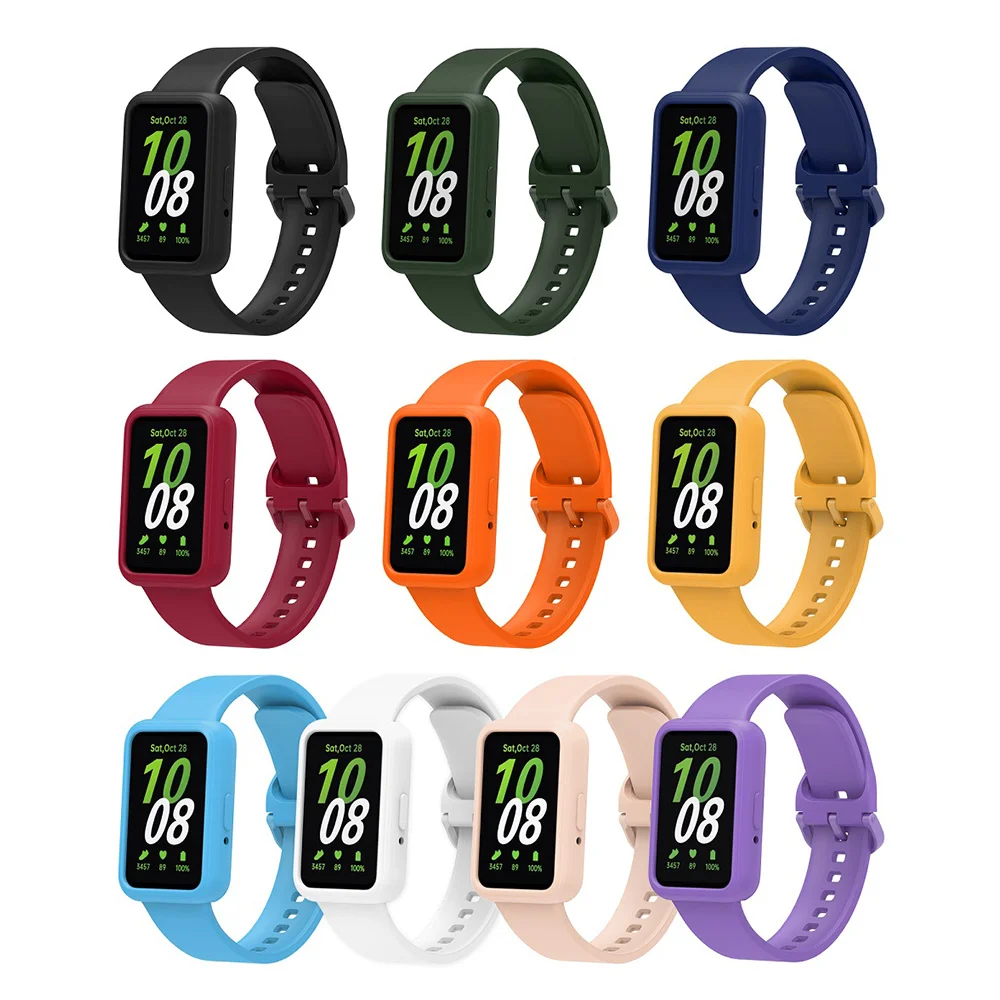 Фото Ремешок силиконовый для Samsung Galaxy Fit 3, сменный Браслет 2 в 1 с цветной пряжкой №2