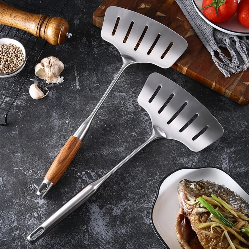 

Lightweight Slotted Spatula Turner with Comfortable Handle Professional Easier For Flipping Frying and Grilling Durable