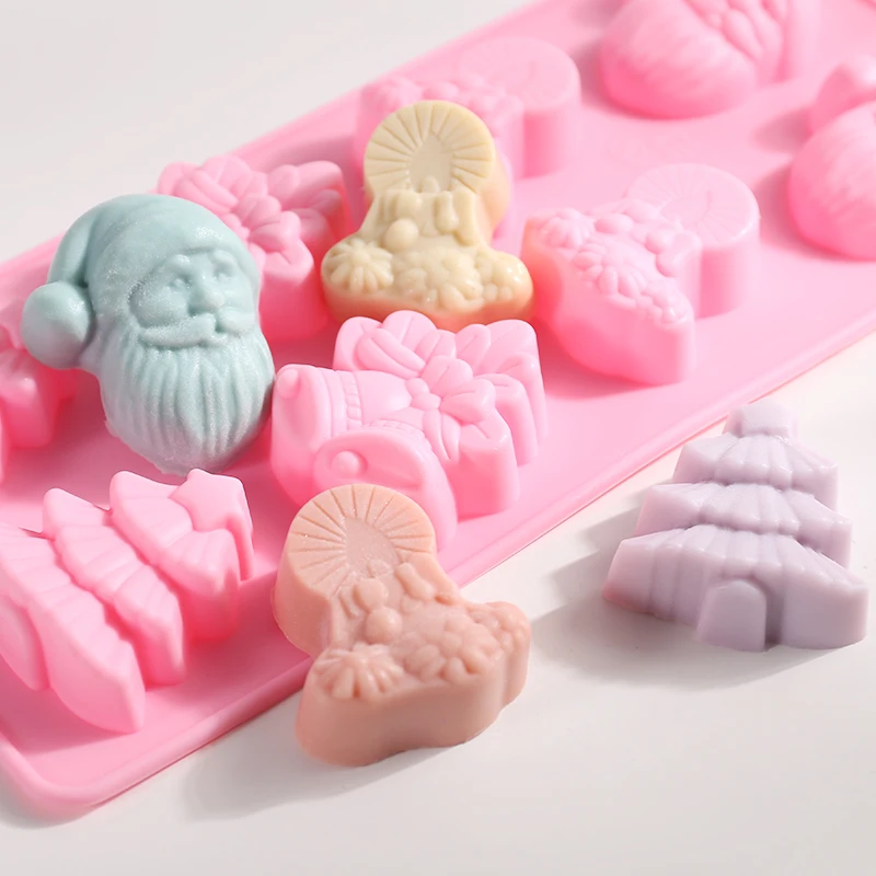 

MYUE DIY Silicone Molds Homemade Bath and Face Soap Food Grade Christmas Original for Handmade Soaps Holiday Gift Home Craft