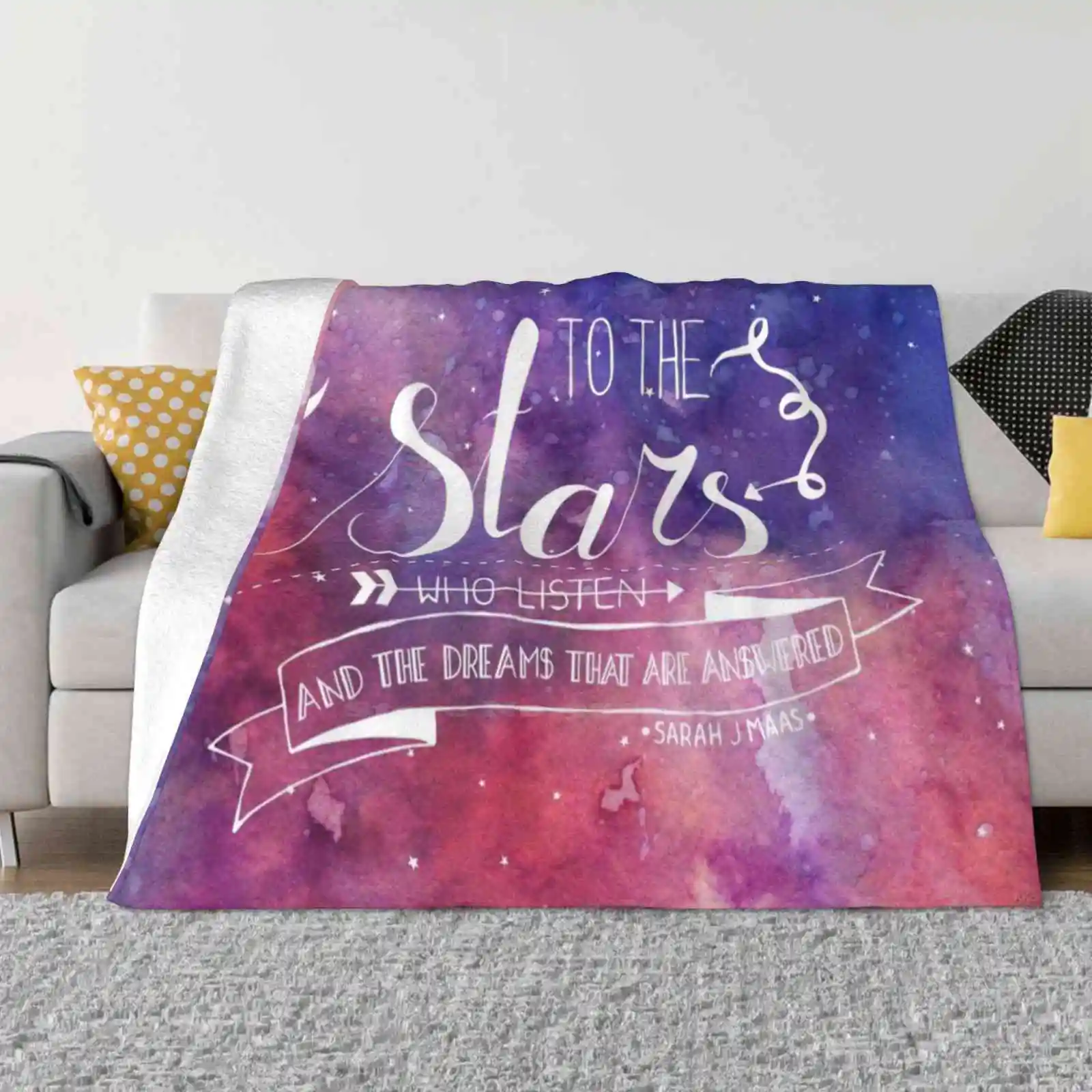 Одеяло To The Stars Acomaf Quote мягкое теплое дорожное портативное одеяло Acotar Rhysand Night Court
