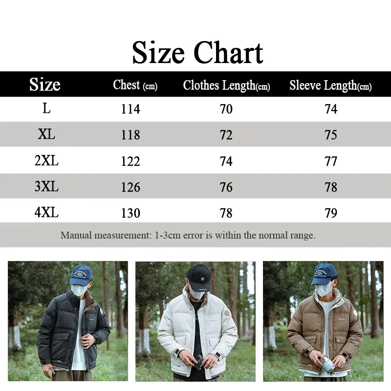 Men Clothing Designer Down Jacket Parkas Top Quality White Duck Down coats Spontaneous Heating Lining Winter Jacket Size L-5XL