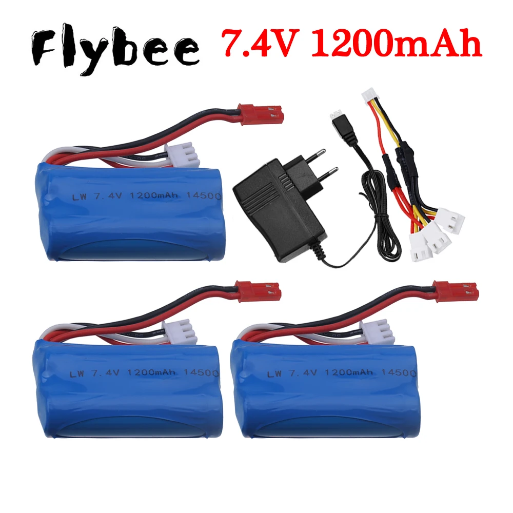 

Литий-ионный аккумулятор JST 7,4 в 1200 мАч 14500 для электрических игрушек, моделей самолетов, вертолетов с дистанционным управлением, автомобиле...
