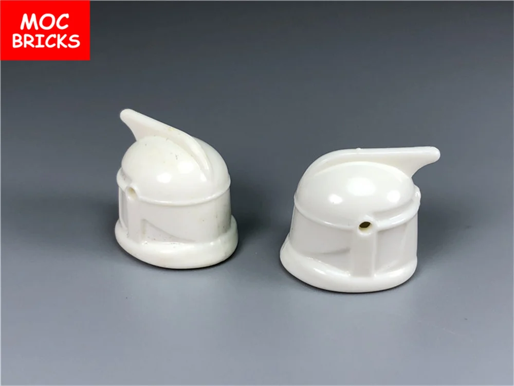 12 шт./лот MOC кирпичи белый шлем накидка модель бороды фигурка часть тела маленькие