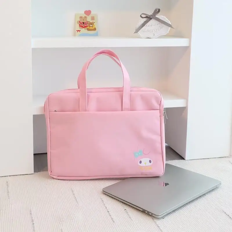 

Kawaii Sanrioed Capacity Storage Handbag Kuromi Cinnamoroll Melody Cartoon Anime Notebook Shoulder Tablet Bag Girl Gift