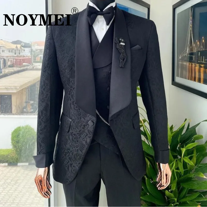 

NOYMEI Floral Grain Authentic Blazer Tailored Fit Classic Vintage Wedding Tuxedos Formal Men Gentleman Mens Suits Jacket WA1966