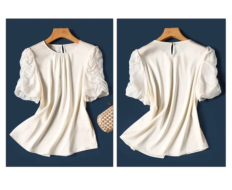 Шифоновые винтажные женские блузки трендовые летние свободные топы Корейская