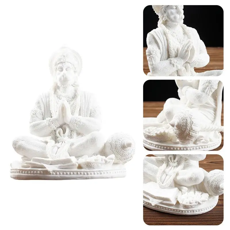 Скульптура Hanuman из смолы сидящая статуя декоративная фигурка для йоги медитации