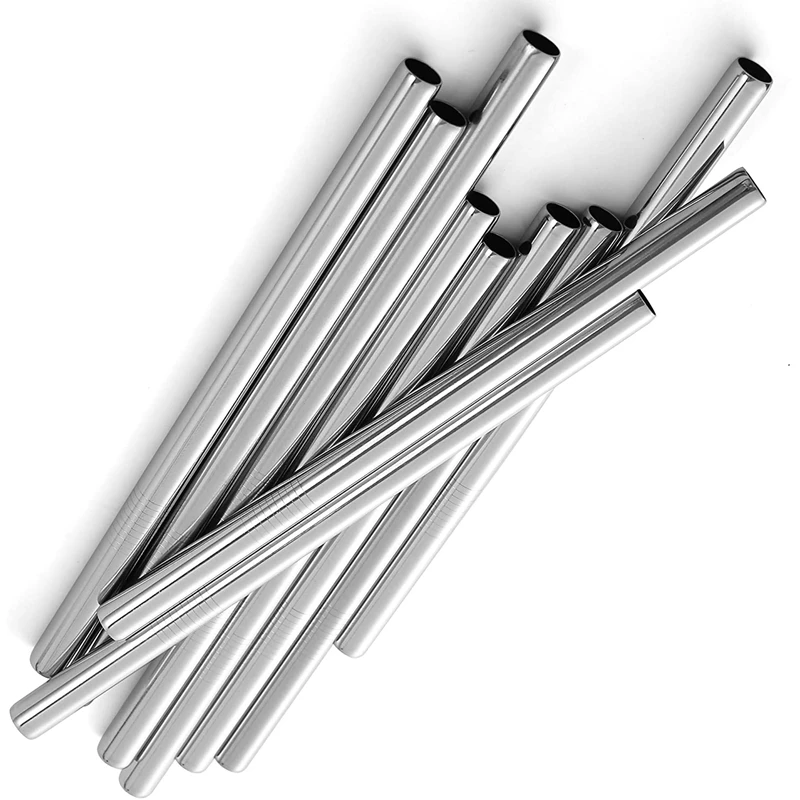 Многоразовые металлические соломинки Боба и для смузи из нержавеющей стали