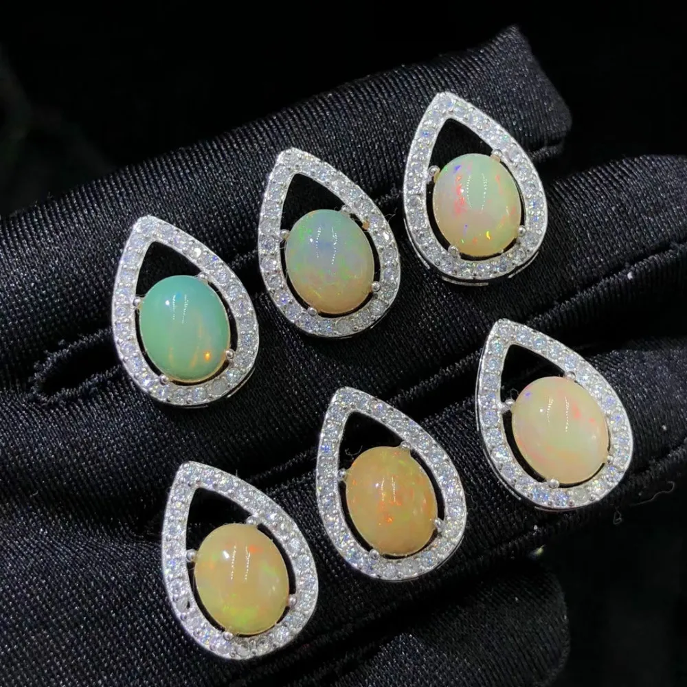 

Женский кулон с эфиопским опалом, из серебра 925 пробы, 8 х10 мм