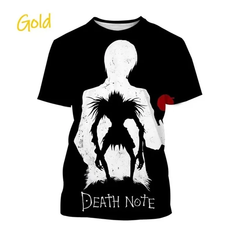 

New Summer Anime Death Note 3D Print T-shirt Japanese Psychological Movie Harajuku Style Short Sleeve Tshirt Men Women Kids Tops