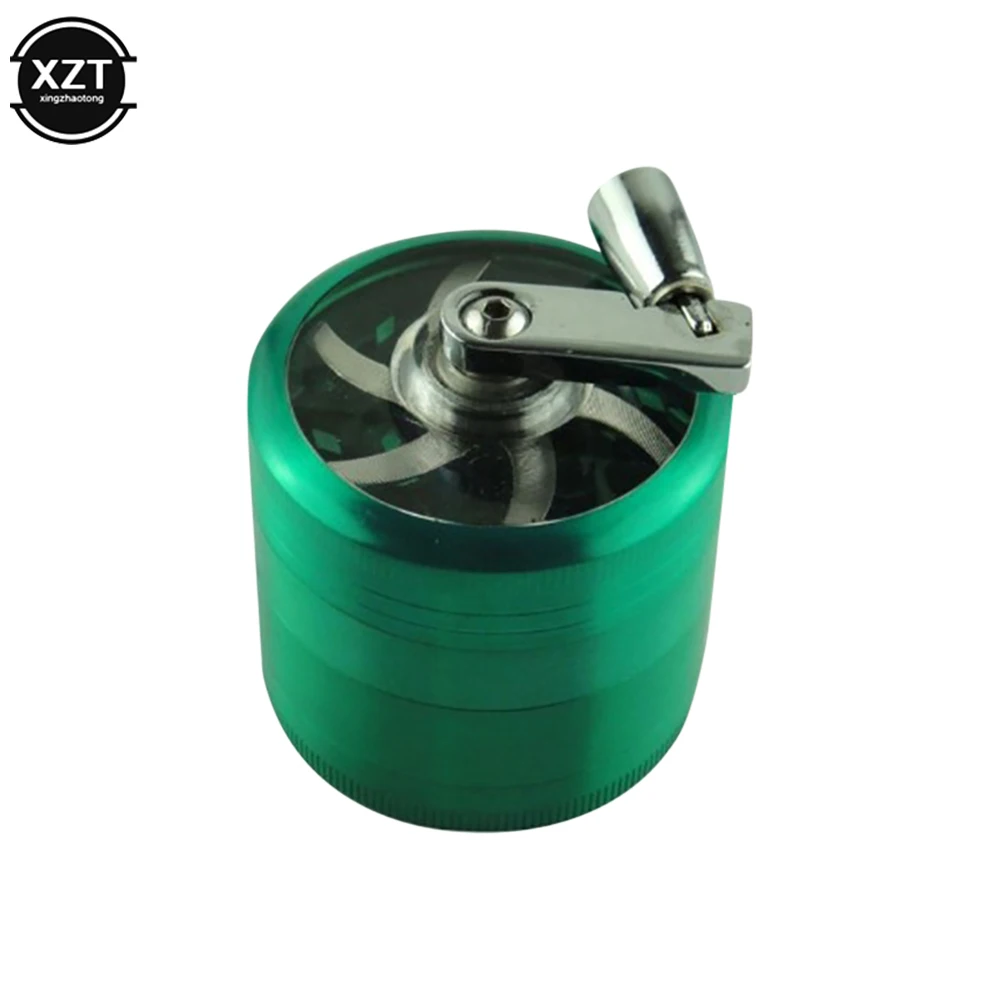 

4-layer Hand Crank Cigarette Grinder 40mm Stainless Steel Zinc Alloy Grinder Cutter Smoke Accessories