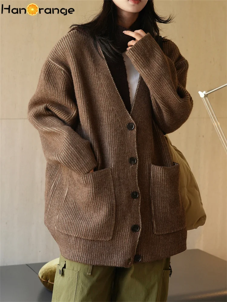 Женский кардиган HanOrange с V-образным вырезом