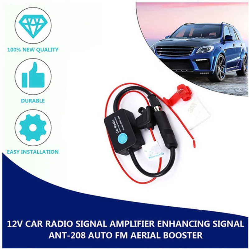 

12V Car Radio Antenna FM/AM Radio Signal Amplifier Booster Car Antenna Aerials 80-108MHZ For Marine Boat Auto 2022