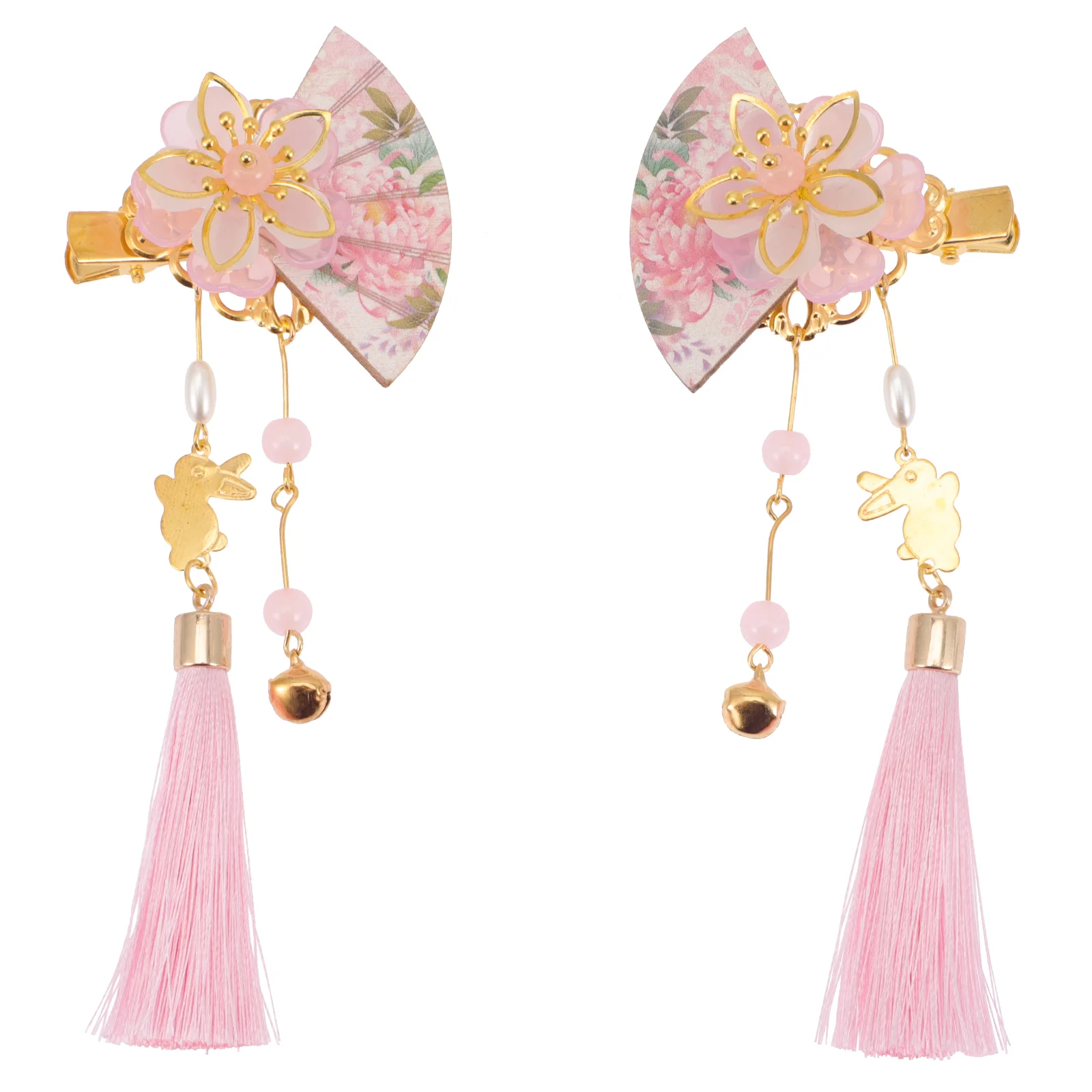 

Hair Japanese Clip Tassel Clips Accessories Flower Pin Kimono Chinese Hairpin Vintage Decorative Fan Geisha Style Kanzashi