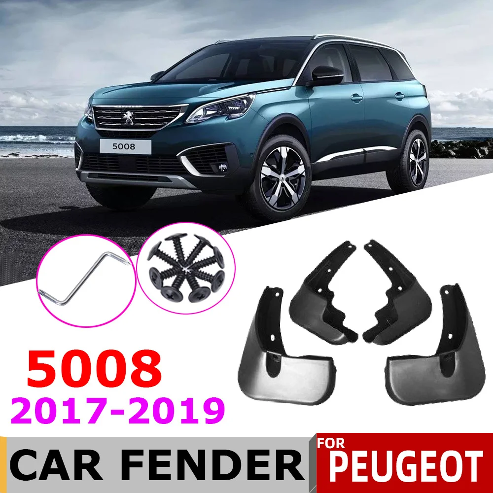 

Car Mudflap For Peugeot 5008 2nd 2 Gen 2019 2018 2017 Fender 4 PCS Front Rear Mud Guard Flap Splash Flaps Mudguards Accessories