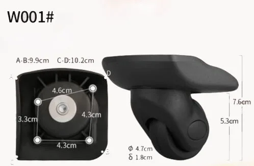 Front Wheel Suitcase Wheels Wheeled  Rolling Suitcase Pulley Accessories Luggage Wheels Bags Maintenance Replacement W001-057
