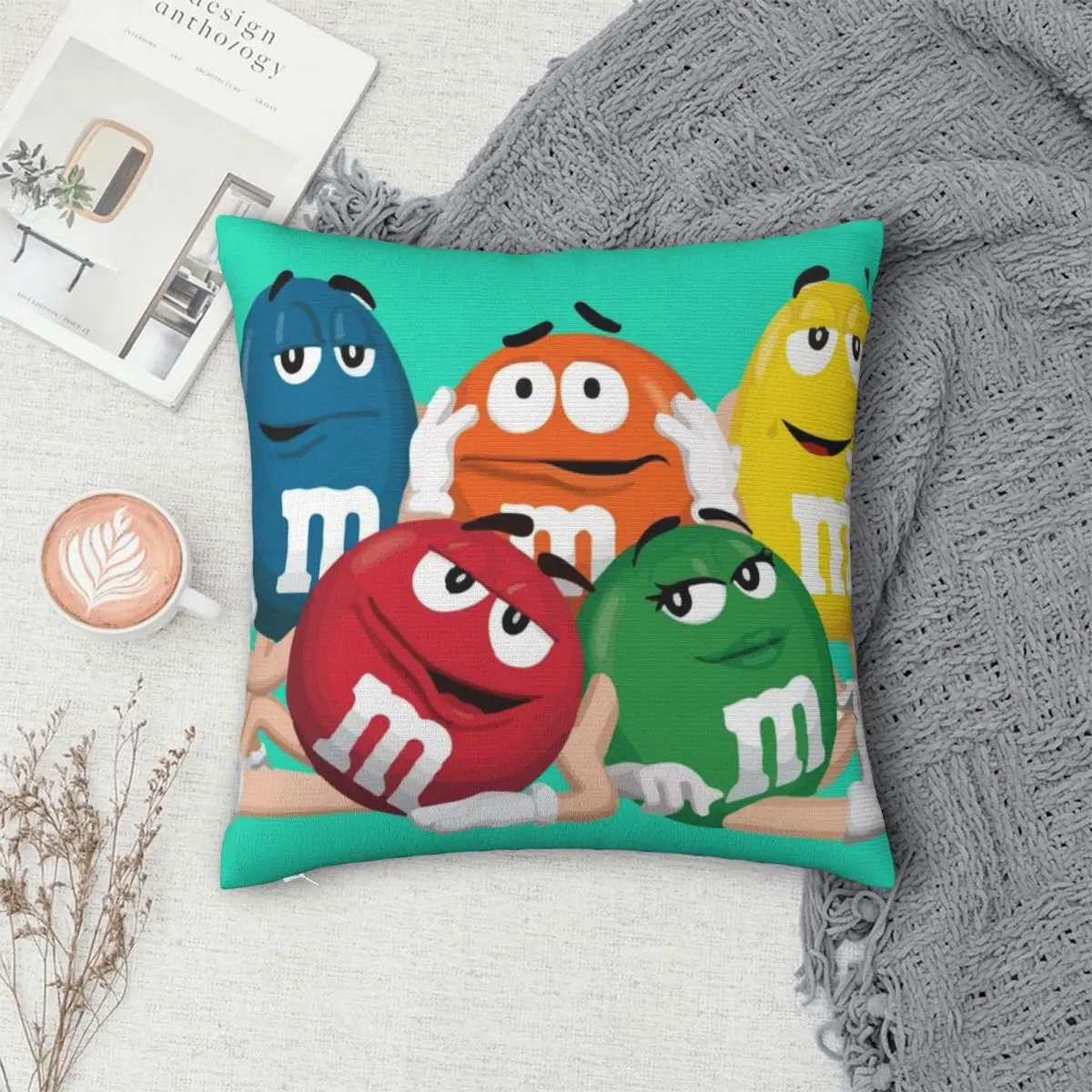 

M And M Character Baby Pillowcase Polyester Pillows Cover Cushion Comfort Throw Pillow Sofa Decorative Cushions Used for Home
