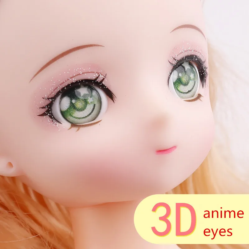 

30cm 1/6 BJD Two-dimensional Comic Face Doll BJD Body Nude Dolls Practice Makeup 3D Real Eye Muscle 23 Joint Doll Toys for Girls