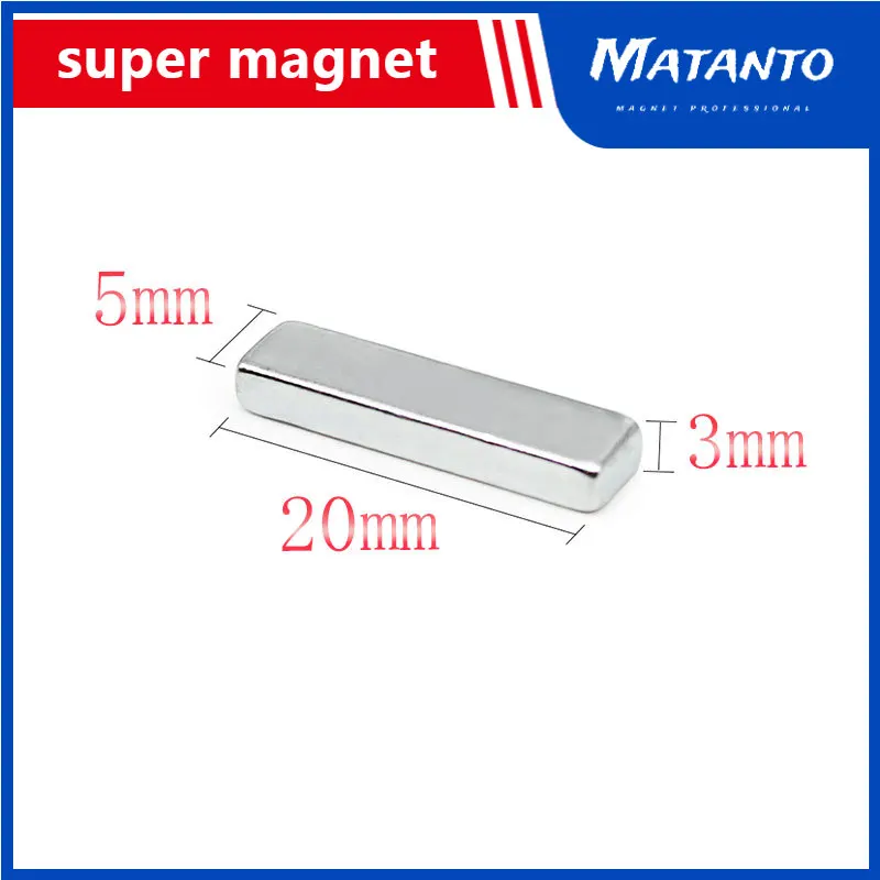 

10/20/50/100/150/200PCS 20x5x3 Strong Block Magnets N35 Permanent Neodymium Magnet 20*5*3 Rectangular Rare Earth Magnet 20x5x3mm