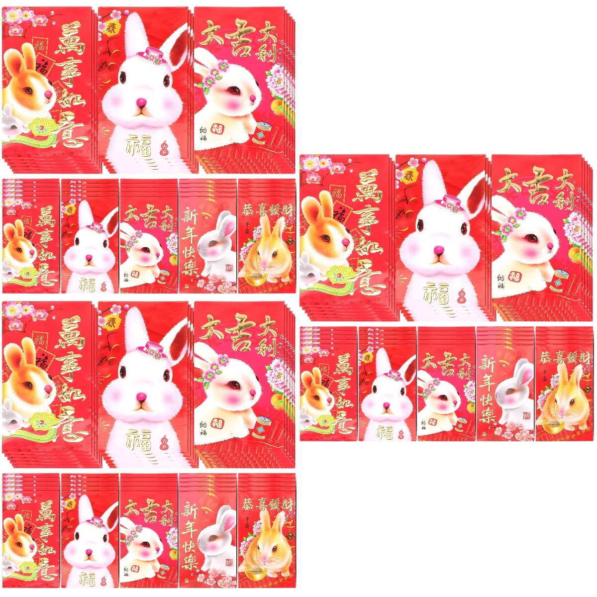 

162 Cartoon Red Envelopes Chinese Style Red Packets Rabbit Year Red Packets