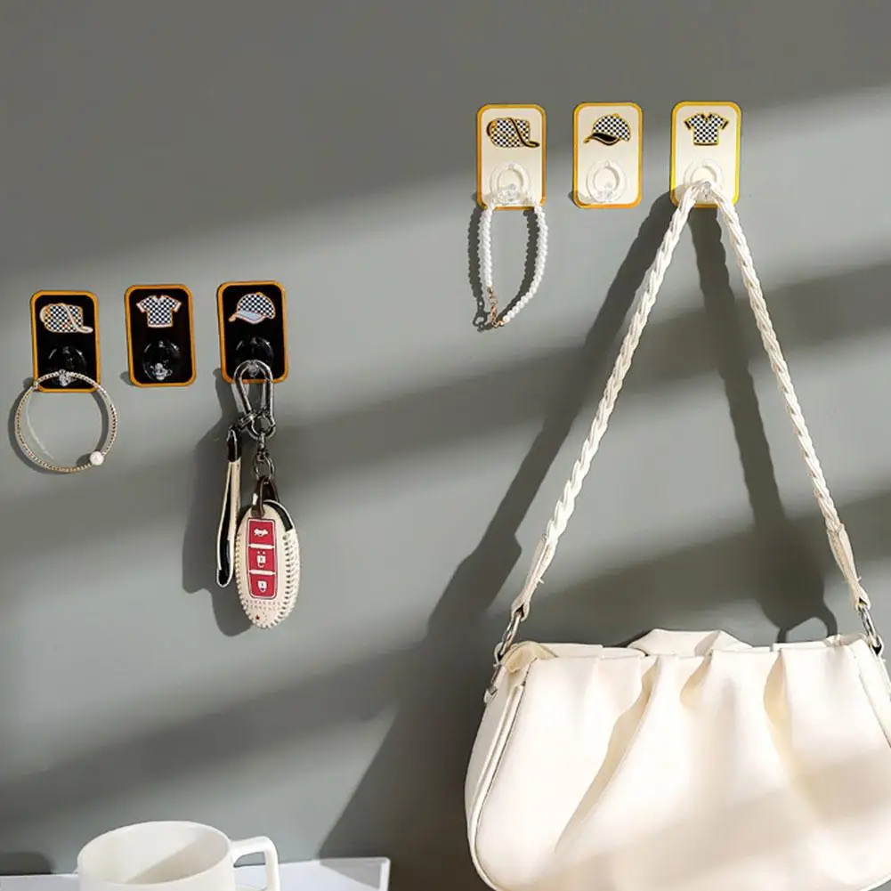 

3pcs Multifunctional Sticky Hooks Behind Door No-punch Self-adhesive Wall Hanging Hooks For Clothes Hat Scarf Holders R D5w3