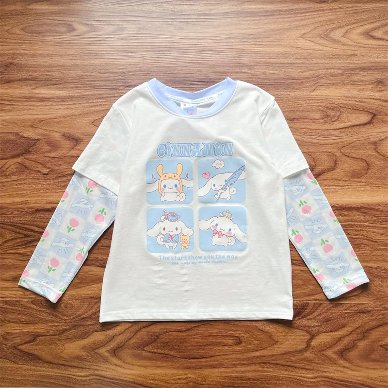 Kawaii Kuromi My Melody Cinnamoroll женская футболка с длинным рукавом аниме Sanrio симпатичный