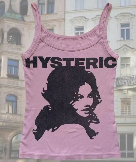 

Y2k sexy shirt Print Harajuku Emo High Street Punk Figure Graphics Camisole Top Crop Top Vintage Gothic Women Corset Tank Top