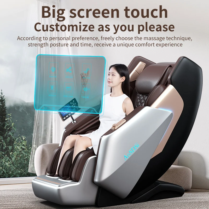 AoSDSi Новинка массажное кресло Делюкс 4D с нулевой гравитацией космические