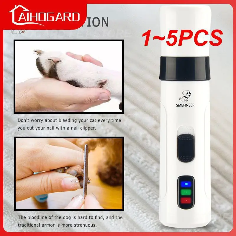 

1~5PCS Painless USB Charging Dog Nail Grinders Rechargeable Pet Nail Clippers Quiet Electric Dog Cat Paws Nail Grooming Trimmer