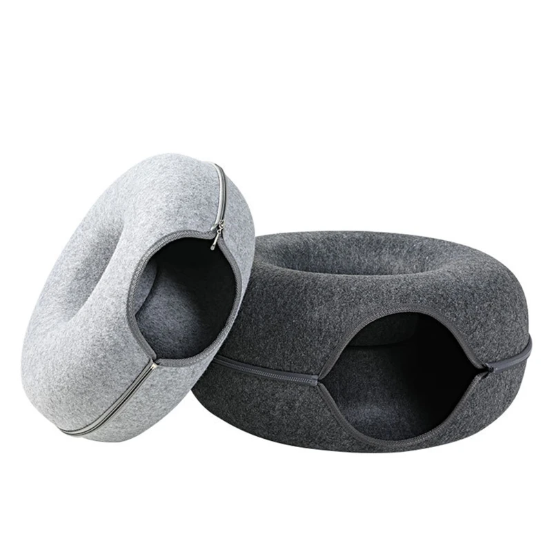 

for Cat Tunnel Bed with for Peak Hole 9.8in Diameter Felt Tube Playing Center Toy Gift for Small Medium Kitten Rabbit Ferret