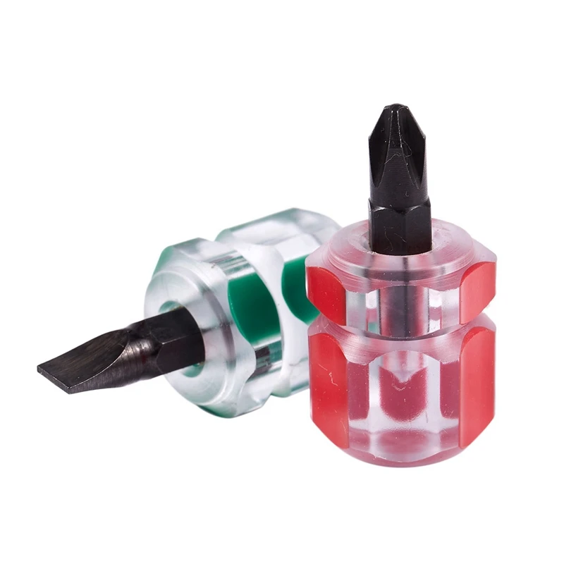 

10 Pcs Flat Phillips Screwdriver Mini Screw Driver Short Small Split Repair Tools Kit Set Green+Red