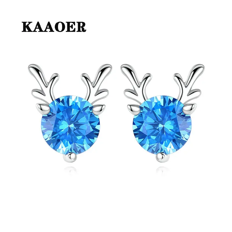 

KAAOER 2022 Новинка 100% S925 новый премиум синий кристалл изысканный олень имеет инкрустированный алмазами Рождественский подарок ювелирные издел...