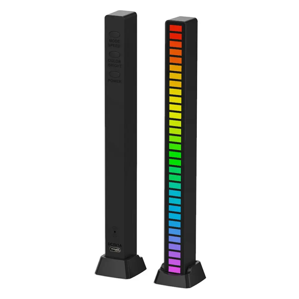 

RGB LED Strip Light Sound Control Pickup Voice Activated Rhythm Lamp Music Atmosphere Light USB Charging Home Bar Ambient Light