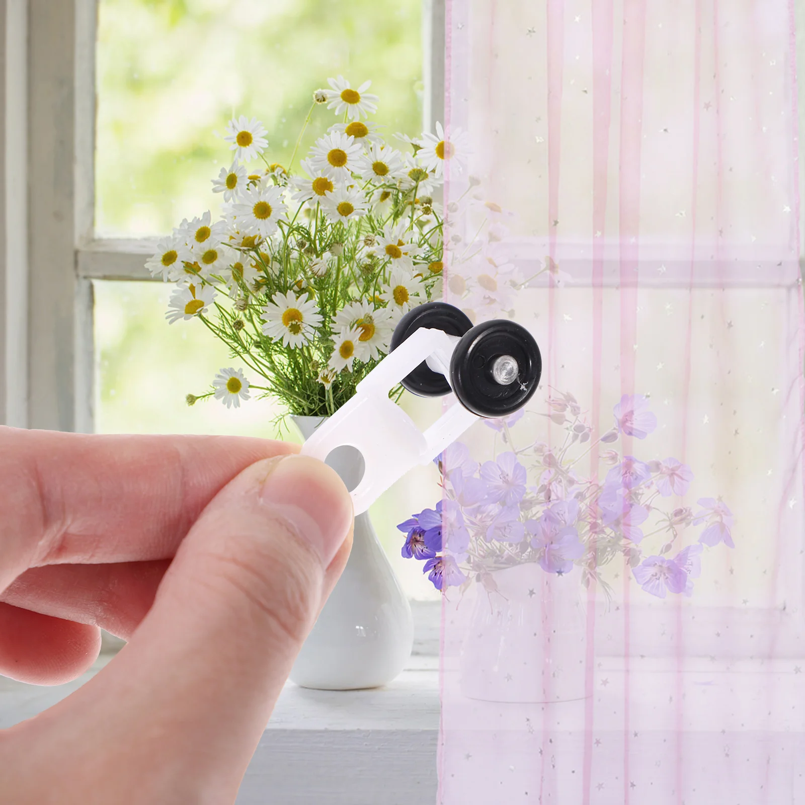 

100pcs Sturdy Practical Replacement Curtain Rail Pulley Curtain Runners Wheel Curtain Glider Hook Home Curtain Accessory