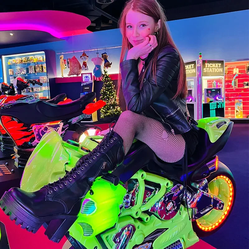 Onlymaker/женские сапоги до колена на платформе с круглым носком массивном каблуке