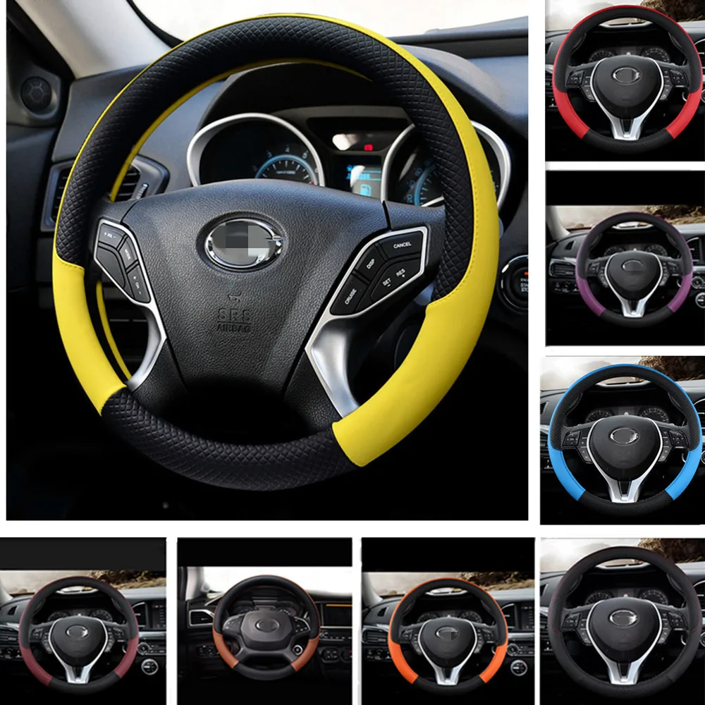 

Anti-Slip Leather Car Steering Wheel Cover For Chevrolet Evanda Blazer Cruze Captiva Corvette Aveo Impala Camaro Malibu Tahoe