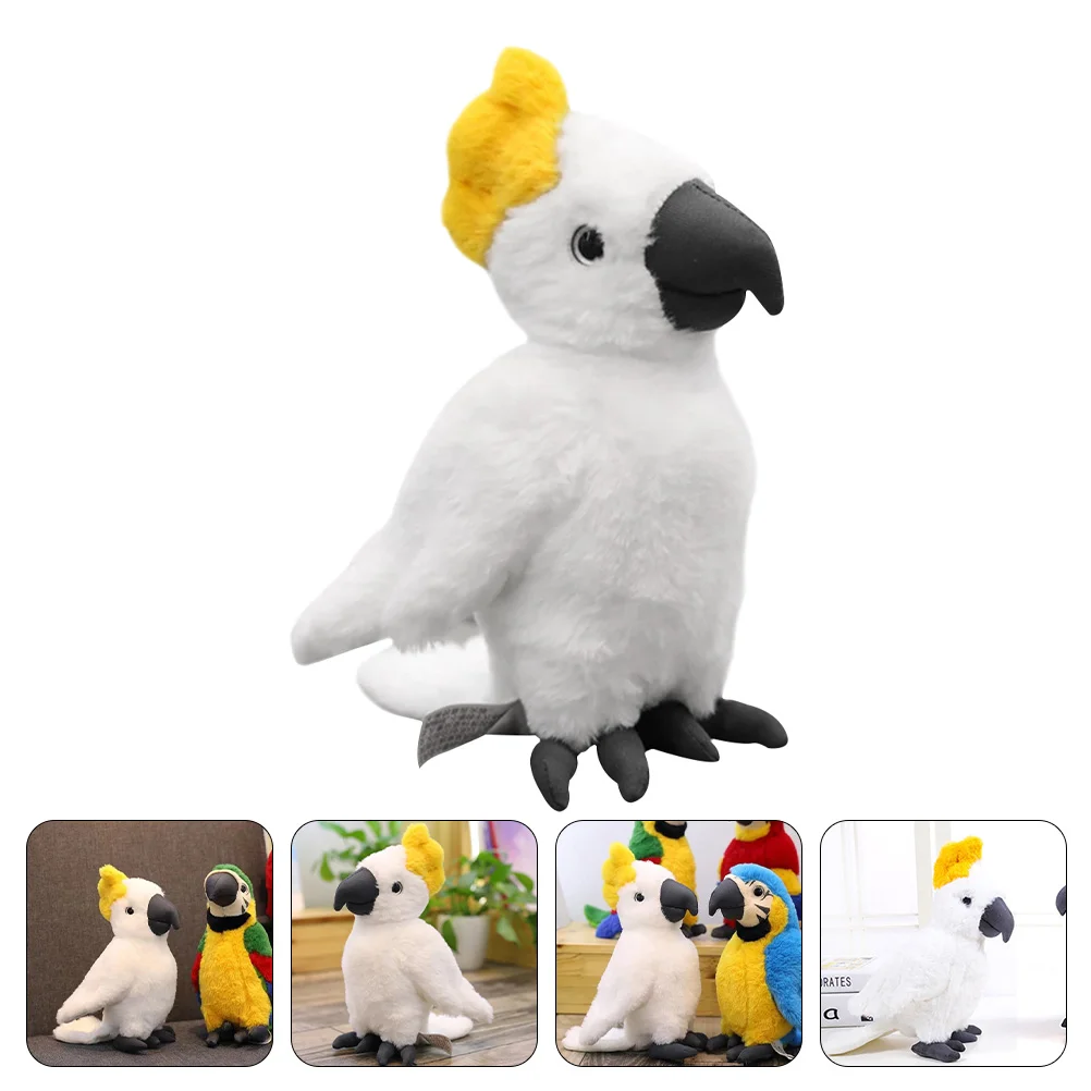 

Parrot Plushstuffed Dollanimal Kidspet Simulator Xplushie Simulated Bird Cartoon Talking Cockatoo White Simulationplaything