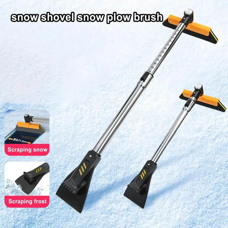 

Раздвижной скребок для льда, щетка для снега, инструмент для удаления снега в зимнем автомобиле с поворотной щеткой 360, скребок для снега для автомобиля, внедорожника, грузовика
