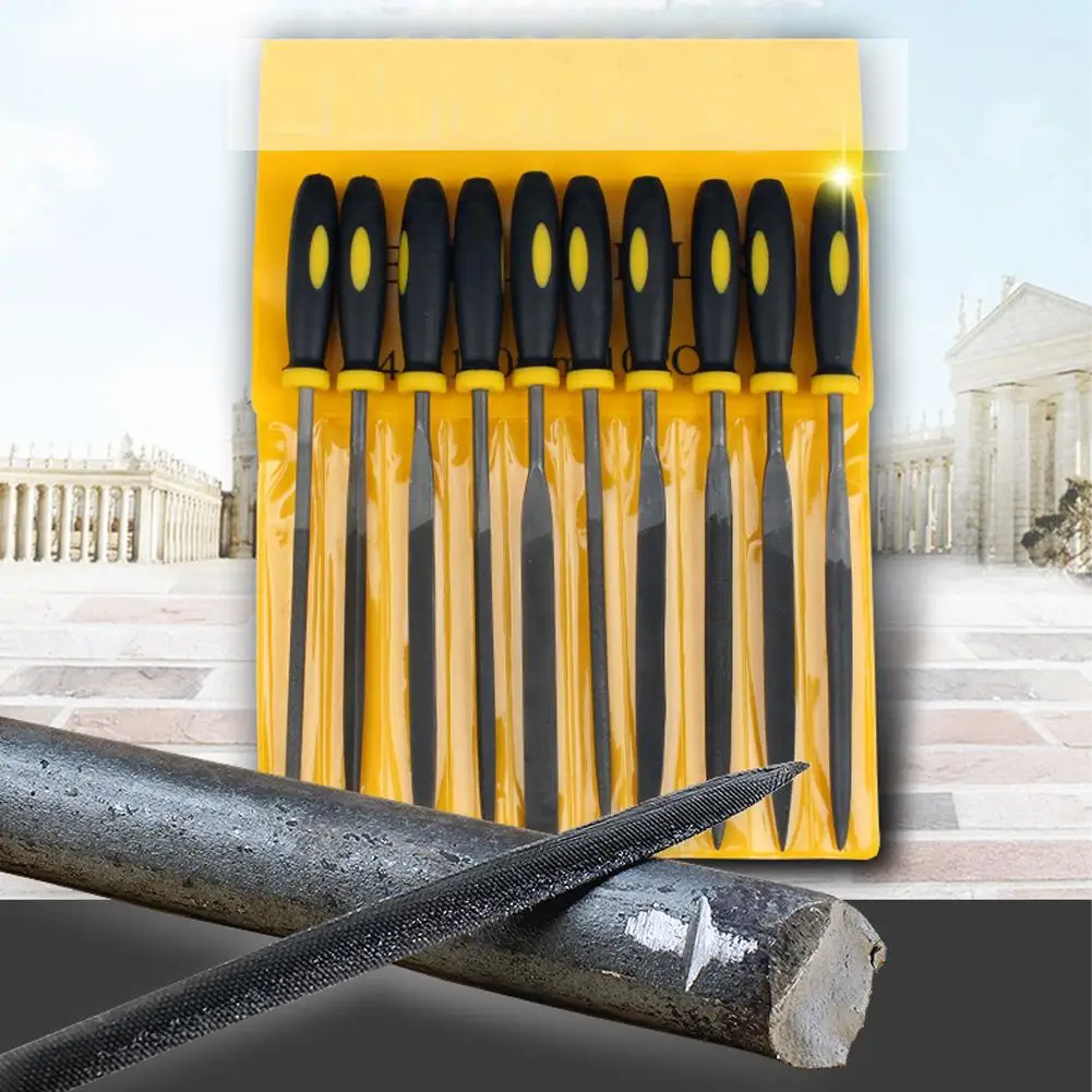 

10pcs Mini Wood Steel Needle Files Set Carpentry Filing Flat Square Triangular Round Semi-circle File Tools