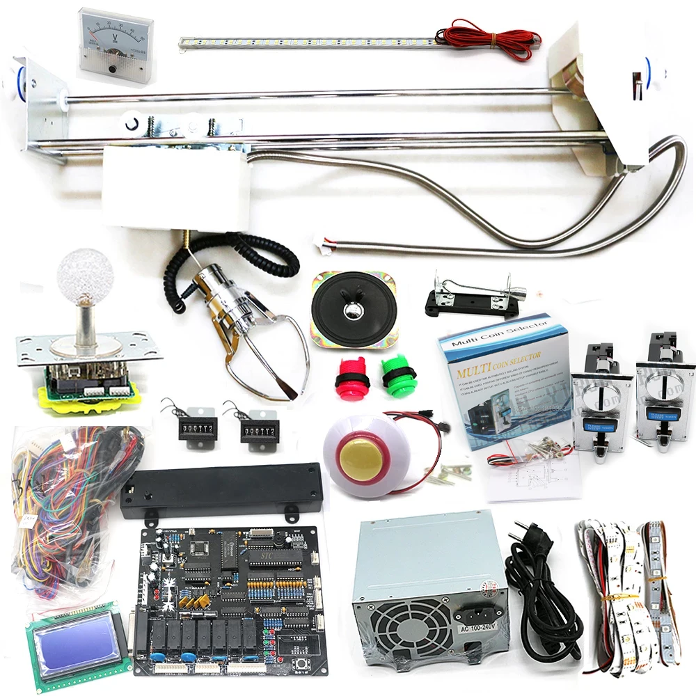 

Arcade Crane Machine Vending Diy Kit Prize Claw Game Board 71cm Gantry Joystick Push Button Power Supply Multi Coin Acceptor