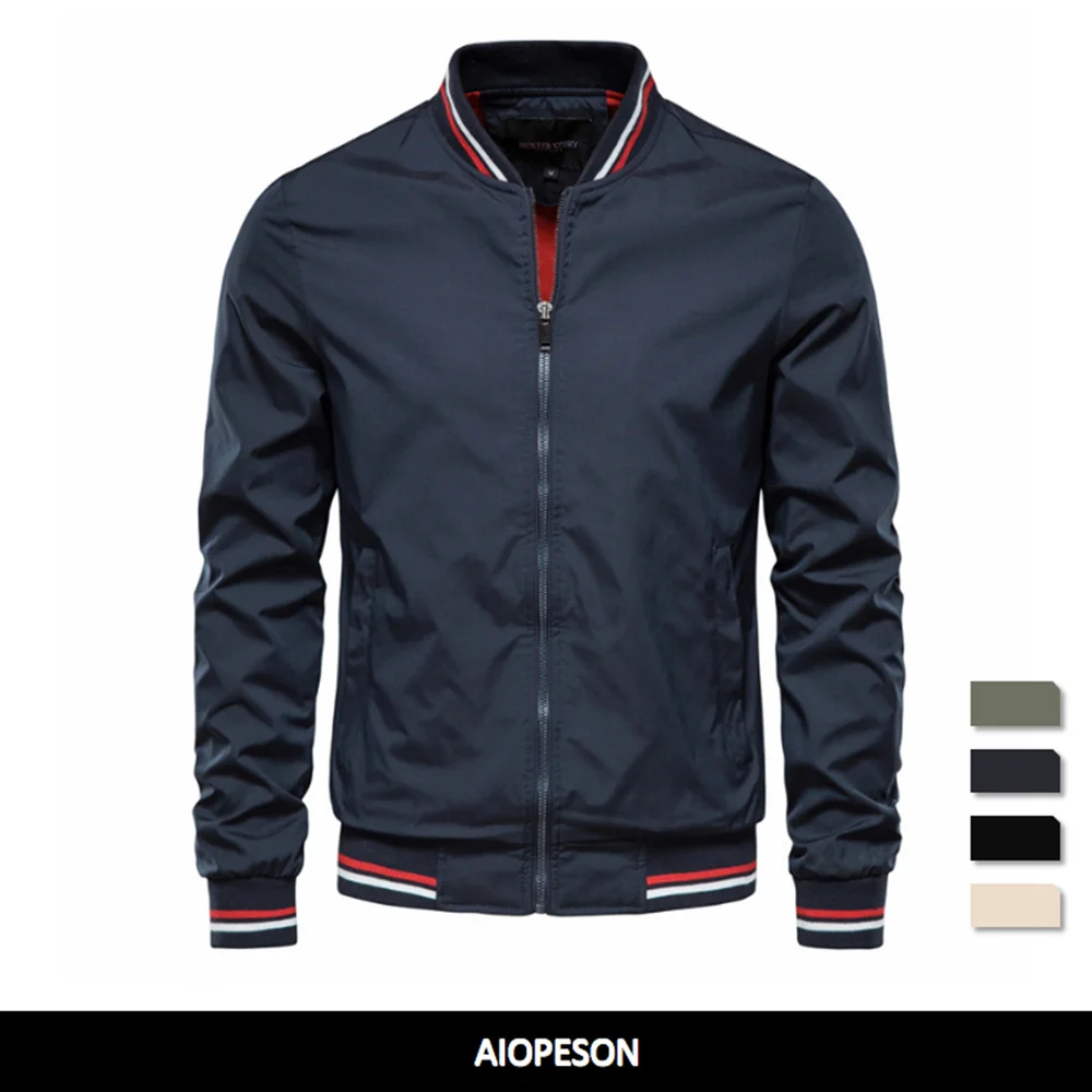 

AIOPESON Solid Color Bomber Jacket Men Casual Slim Fit Baseball Mens Jackets New Autumn Fashion High Quality Jackets for Men