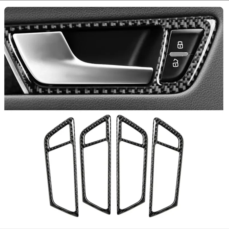 

4 шт., карбоновые накладки на дверные ручки для Audi Q5 2009 2010 2011 2012 2013 2014 2016 2017