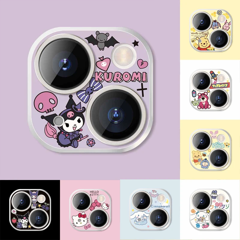 Защита для объектива камеры Kuromi Kitty Винни с полным покрытием iPhone 12 13 14 11 15 Pro Max 13mini